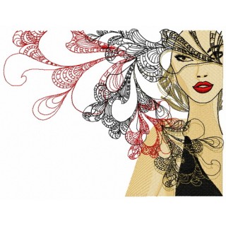 Stylish girl embroidery design - Embroidery Design