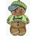 Preview of Gingerbread Boy 2 embroidery design featuring a charming gingerbread figure for festive stitching projects.
