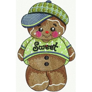 Gingerbread boy 2 embroidery design - Embroidery Design