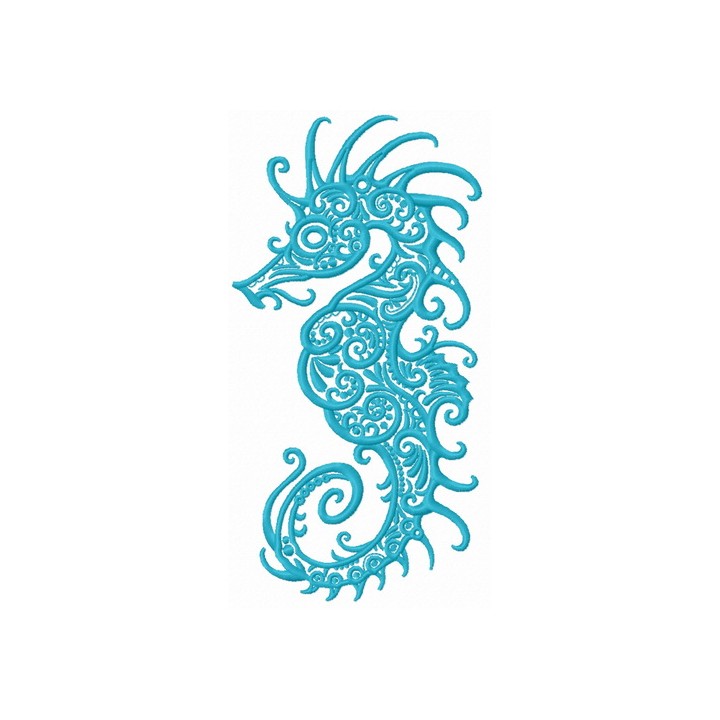 Fancy sea horse 2 embroidery design - Embroidery Design