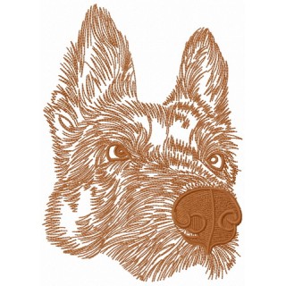Wary dog 2 embroidery design - Embroidery Design