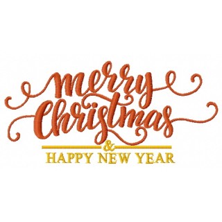 Merry Christmas and Happy New Year 2 embroidery design - Embroidery Design