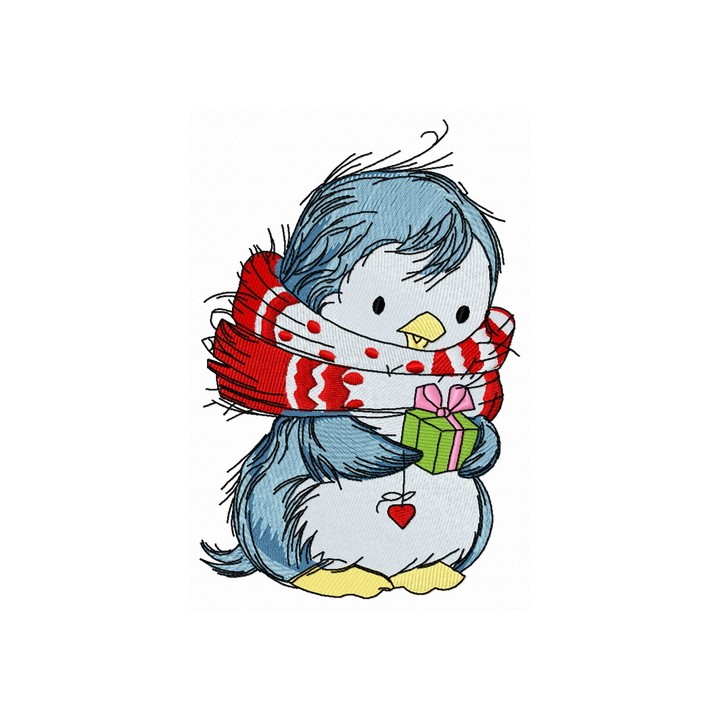 Penguin's Christmas time 7 embroidery design - Embroidery Design