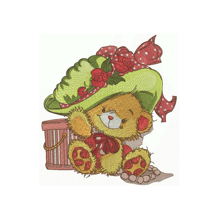 Fashion teddy bear embroidery design - Embroidery Design