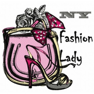 NY fashion lady embroidery design - Embroidery Design