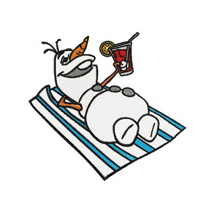 Olaf resting embroidery design - Embroidery Design