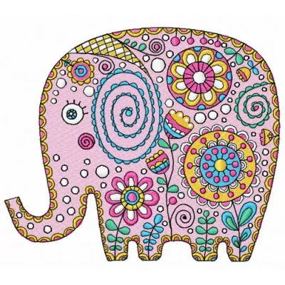 Preview of the Elephant 3 embroidery design featuring a charming elephant motif for various stitching projects.