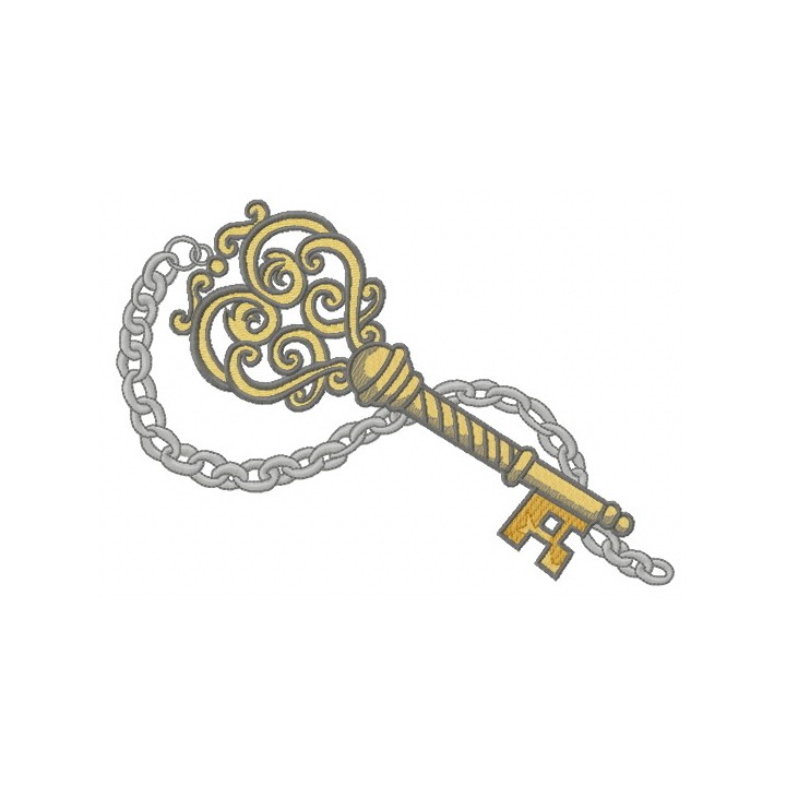 Vintage key embroidery design - Embroidery Design