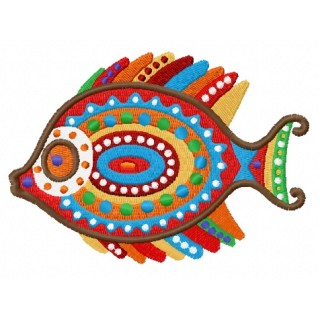 Rainbow fish embroidery design - Embroidery Design