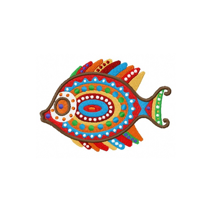 Rainbow fish embroidery design - Embroidery Design