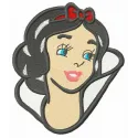 Young Snow White embroidery design featuring a whimsical character ready for stitching on various fabric items.