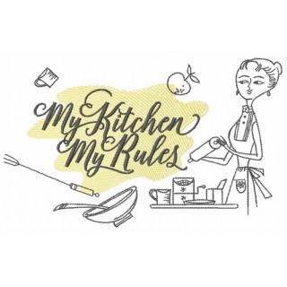 My kitchen my rules embroidery design - Embroidery Design