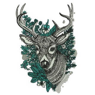 Mosaic deer embroidery design - Embroidery Design