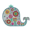 Whale 3 embroidery design featuring a charming sea life motif, perfect for embellishing t-shirts and towels.
