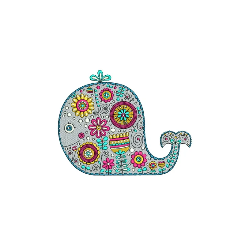 Whale 3 embroidery design featuring a charming sea life motif, perfect for embellishing t-shirts and towels.