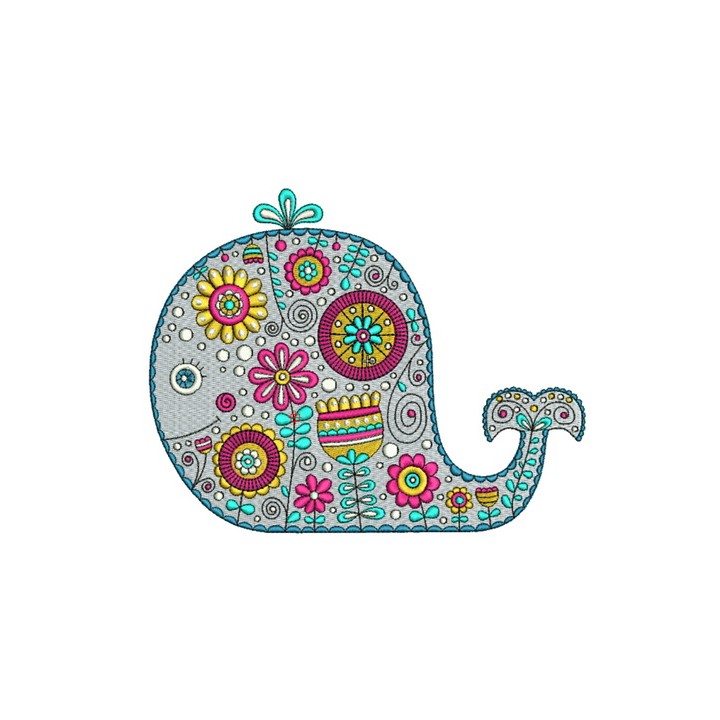 Whale 3 embroidery design - Embroidery Design