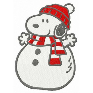 Snoopy snowman embroidery design - Embroidery Design