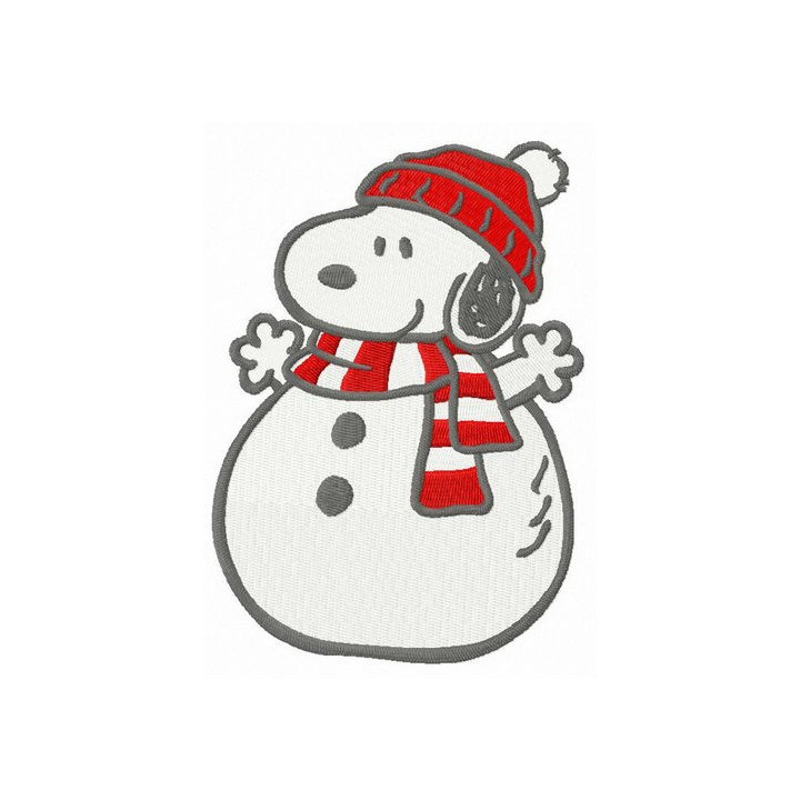 Snoopy snowman embroidery design - Embroidery Design