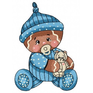 Gingerbread boy embroidery design - Embroidery Design