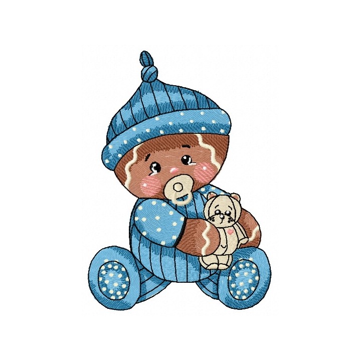 Gingerbread boy embroidery design - Embroidery Design