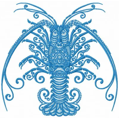 Crayfish embroidery design showcasing intricate sea life motifs for creative stitching projects.