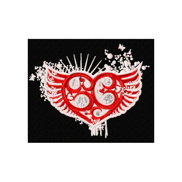 Winged heart 4 embroidery design - Embroidery Design