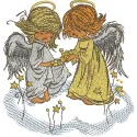 Preview of the 'Stars for Angels' embroidery design featuring delicate angel motifs and star accents.