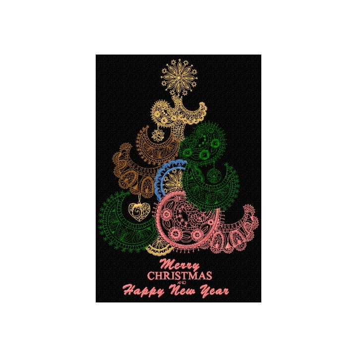 Original Christmas tree embroidery design - Embroidery Design