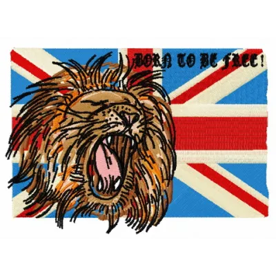 Preview of the 'Born to be Free' embroidery design showcasing intricate stitching for creative projects.