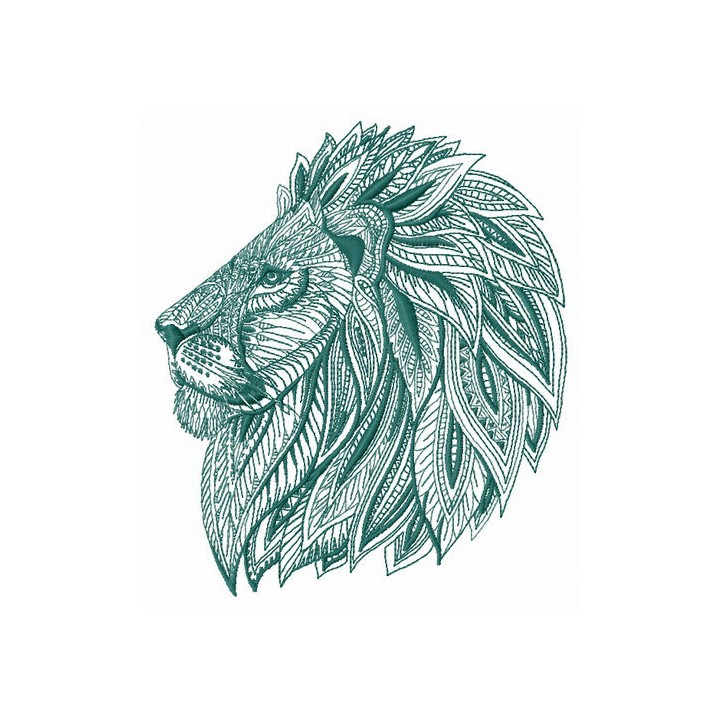 Mosaic lion 3 embroidery design - Embroidery Design