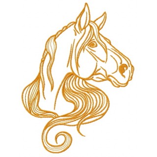 Distrustful horse embroidery design - Embroidery Design