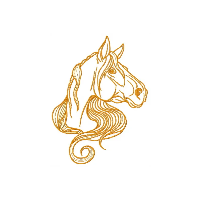 Preview of a distrustful horse embroidery design showcasing intricate stitching details suitable for various projects.