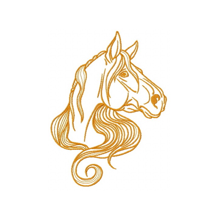 Distrustful horse embroidery design - Embroidery Design