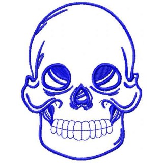Blue skull embroidery design - Embroidery Design