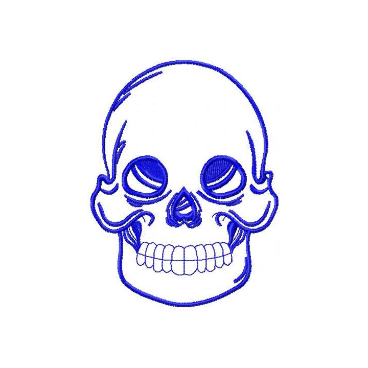 Blue skull embroidery design - Embroidery Design