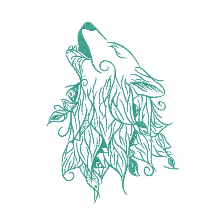 Howling wolf 2 embroidery design - Embroidery Design