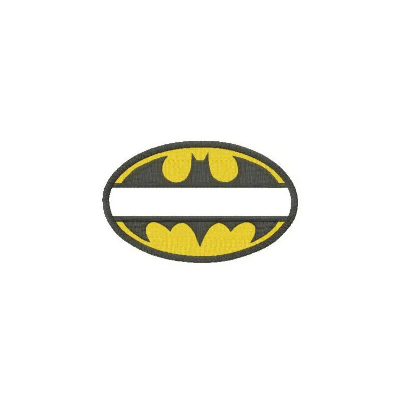 Batman oval monogram embroidery design featuring a classic logo, perfect for personalizing apparel and accessories.