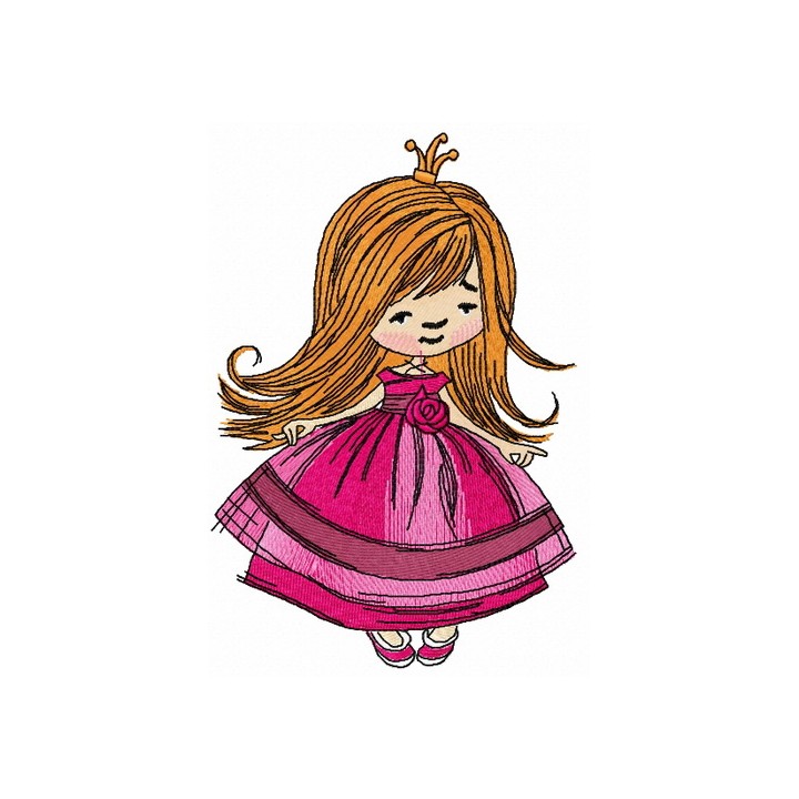 Upset princess embroidery design - Embroidery Design