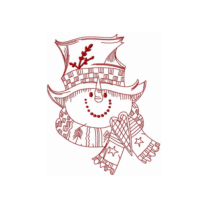 Snowman in top hat 3 embroidery design - Embroidery Design
