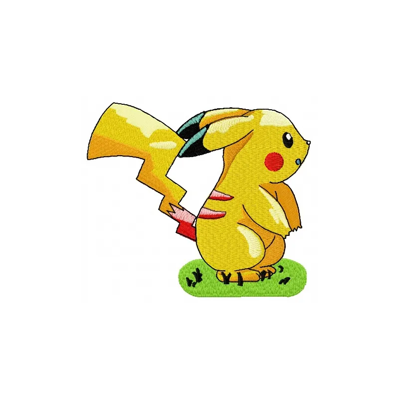 Pikachu 8 embroidery design featuring a cute Pokemon character, perfect for stitching on apparel and accessories.