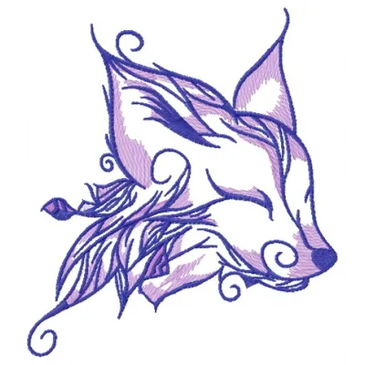Preview of the Forest Fox Spirit 4 embroidery design featuring a whimsical fox motif for creative stitching.