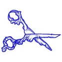 Gothic scissors 4 embroidery design featuring intricate details, ideal for crafting unique projects.