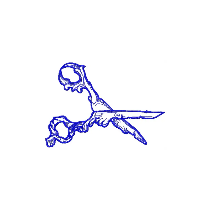Gothic scissors 4 embroidery design featuring intricate details, ideal for crafting unique projects.