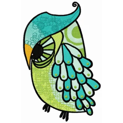 Grouchy owl 2 embroidery design showcasing a whimsical owl motif suitable for various stitching projects.