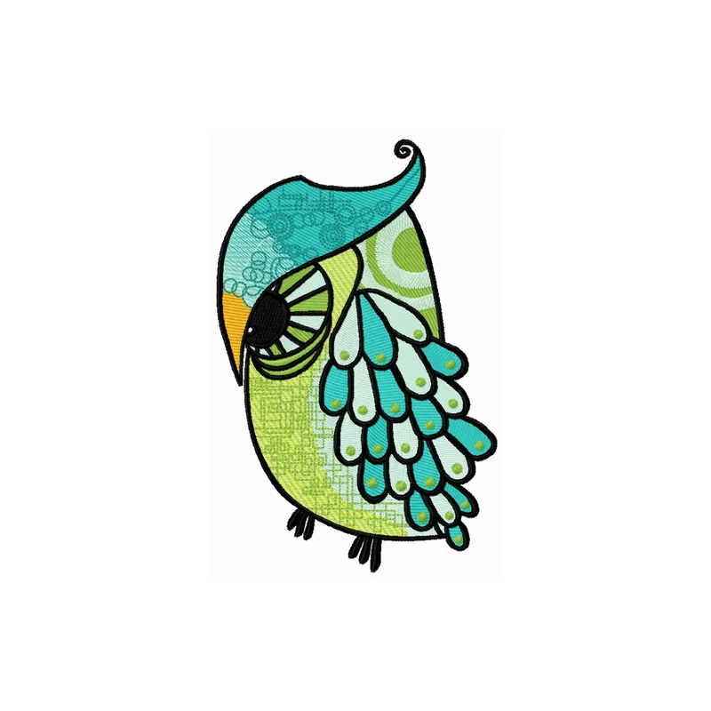 Grouchy owl 2 embroidery design showcasing a whimsical owl motif suitable for various stitching projects.