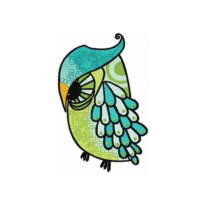 Grouchy owl 2 embroidery design - Embroidery Design