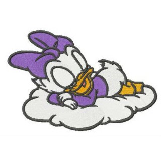 Daisy Duck sleeping on cloud embroidery design - Embroidery Design