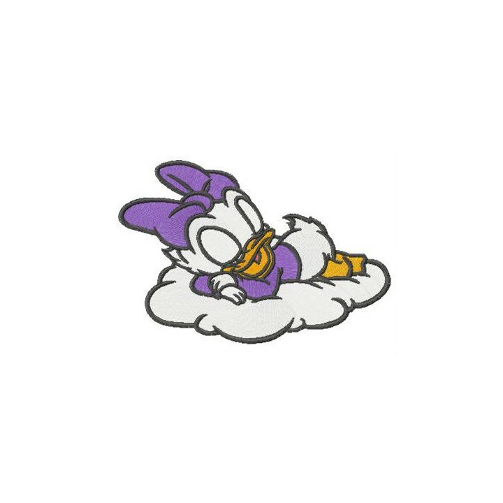 Daisy Duck sleeping on cloud embroidery design - Embroidery Design