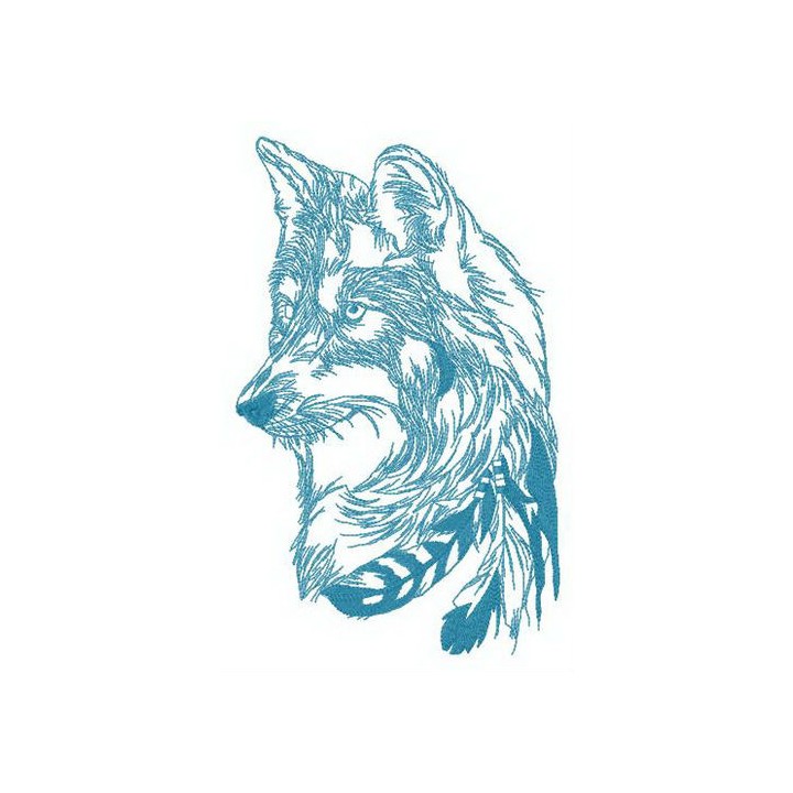 Spirit of forest wolf embroidery design - Embroidery Design
