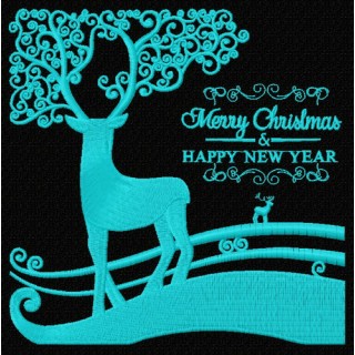 Christmas deer 4 embroidery design - Embroidery Design